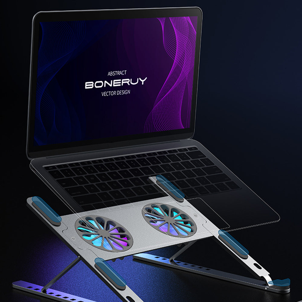 BONERUY P11F Foldbar bærbar køleblæser Kølerstand Justerbar vinkel varmeafledning Notebook køler BONERUY P11F Foldbar bærbar køleblæser Kølerstand Justerbar vinkel varmeafledning Notebook køler
